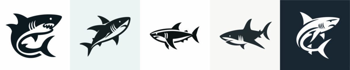 Shark Silhouette – Vector Sea Predator Icon in Minimalist Style