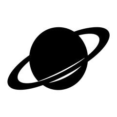 Silhouette of a Ringed Planet in the Vast Expanse of Space © pixostudio