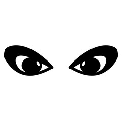 Menacing Gaze A Pair of Piercing Black Eyes Staring Intensely Forward