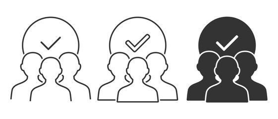 Community of people with checklist, membership icon. Illustration vector