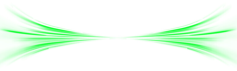 PNG vector green light line with futuristic motion effect and abstract automobile blur, glowing trail and beam streak in city design, PNG dynamic disco background for speed illustration and night.