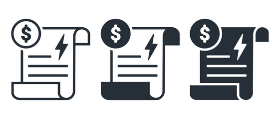 Energy price, electricity bill icon. Illustration vector