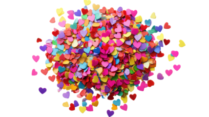 Heart-Shaped Confetti Isolated on Clean White Background