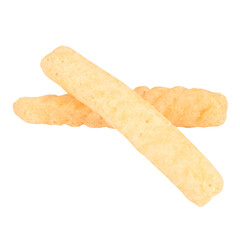 Crispy fried shrimp crackers isolated on white background