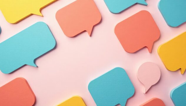 Abstract pastel speech bubble wallpaper pattern, minimalist design, clean, minimalist