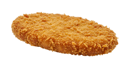 Crispy breaded cutlet, likely fish or meat, with a golden-brown crust