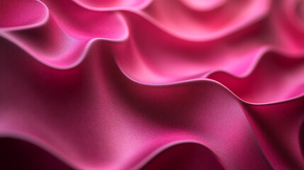 Fototapeta premium Close-up of pink textured surface, showing soft waves and folds, creating an elegant and smooth appearance suitable for background or design element