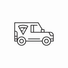 Food delivery truck transport icon vector sign