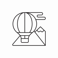 Obraz premium Hot air balloon adventure icon vector sign