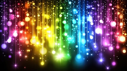 Obraz premium Rainbow Lights Sparkle Festive Background Design
