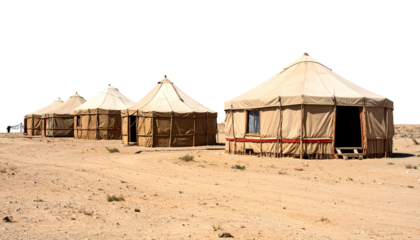 gypsy huts in a desert isolated on transparentbackground