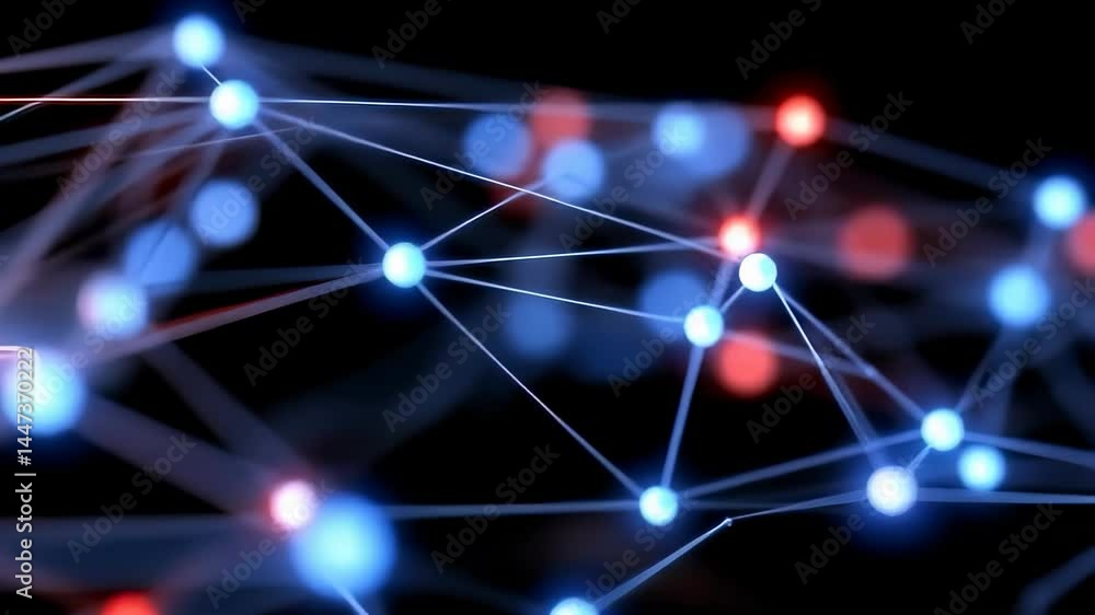 Poster abstract network of glowing nodes