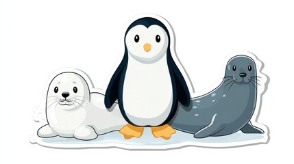 Fototapeta premium Cute Animals in Snow