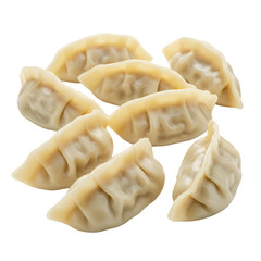 Fresh dumplings, lightly colored, numerous,  stacked