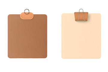 Two Empty Clipboards, Brown And Beige, Isolated Illustration Background