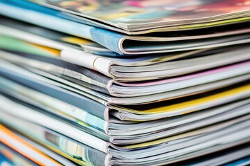 Magazine Background. Close-up of a Stack of Literature with Business Information