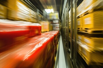 Fast Moving Warehouse Conveyors Transporting Goods
