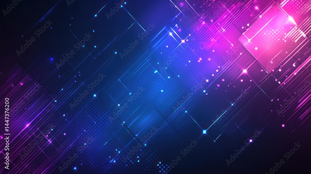 Poster abstract geometric radiance with digital patterns and vibrant color gradients