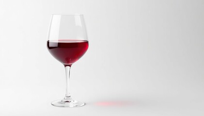 Rich red wine in a crystal glass, pristine white backdrop, cabernet, wine glass, product photography