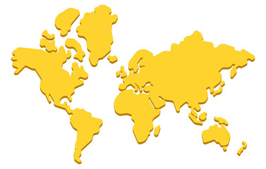 Simplified vector illustration of isometric world map