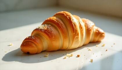 fresh croissant on white background