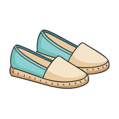 Illustration of trendy summer espadrille shoes footwear for women fashion casual style design