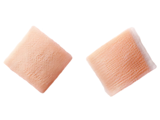 Two Peach Square Pillows Isolated On Transparent Background Illustration