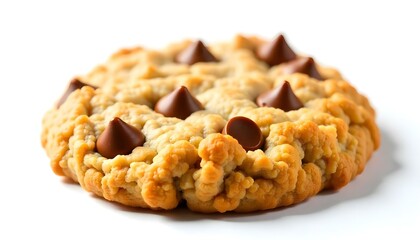 Oatmeal chip cookie isolated on white background