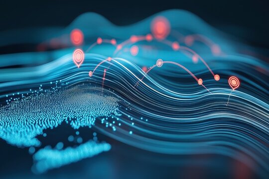 Dynamic data visualization of interconnected locations