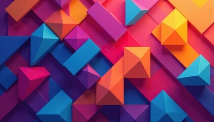 Geometric shapes forming a continuous, colorful grid, minimalist, vector