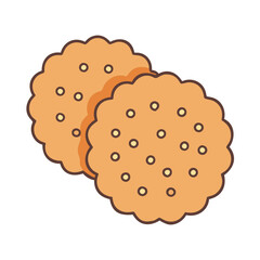 Illustration of two delicious cookies, biscuit, snack, dessert, baked treat, food, sweet, round, tasty