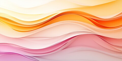 Obraz premium Layered Peach And Coral Waves, Abstract Art Of Graceful Paper Folds, Elegant Design Element On Pink
