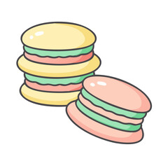Delicious colorful macarons dessert food sweet treat confectionery bakery french macarons drawing