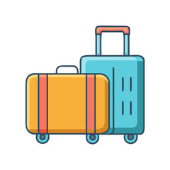Travel luggage suitcase baggage vector illustration for vacation trip and tourism concept design