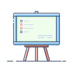 Checklist presentation board easel whiteboard business meeting planning strategy project tasks