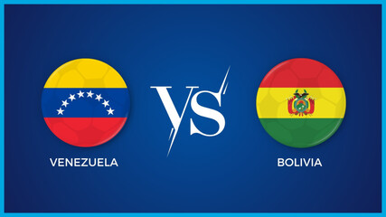  venezuela vs bolivia flag in circle for Copa América Femenina and sports banner. vector illustrator