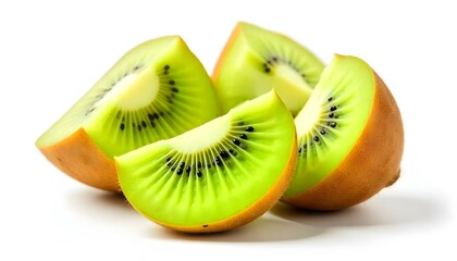 sliced Kiwi fruit isolated on white background