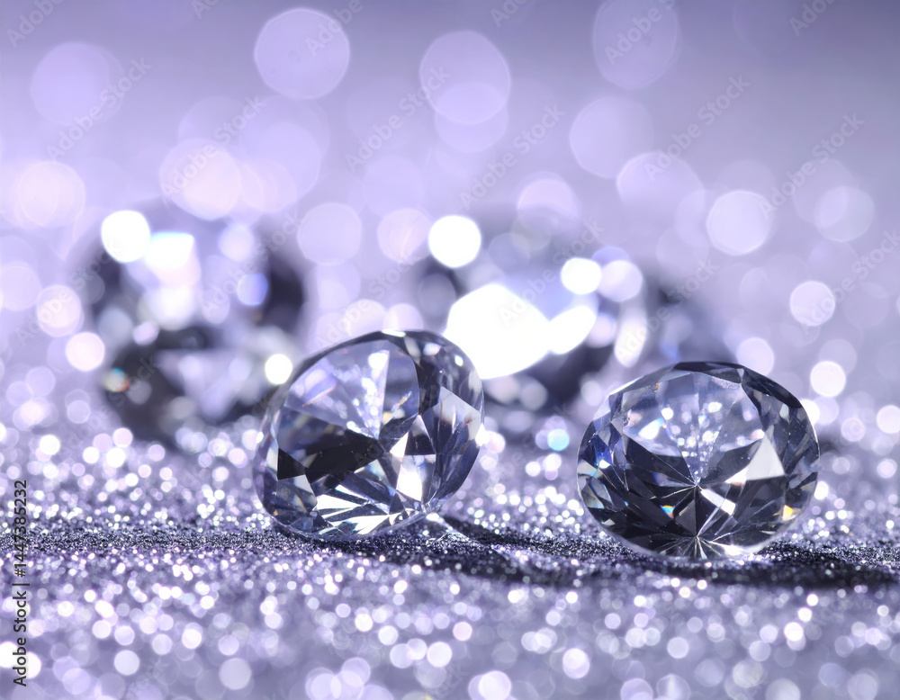 Poster sparkling diamonds glisten on glittery background, creating mesmerizing display of light and brillia
