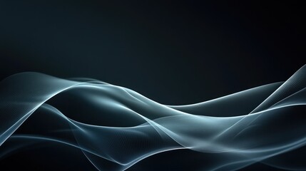 Abstract, dark background, flowing, ethereal, blue-gray lines.