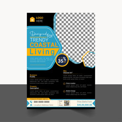 Modern Real Estate Flyer Template Design; Property Sale Brochure; Real Estate Brochure; Business Flyer