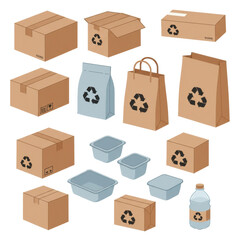 Fototapeta premium Assortment of sustainable packaging products