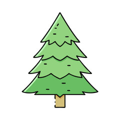 Fototapeta premium Illustration of a green christmas tree for holiday season decoration and festive celebrations design