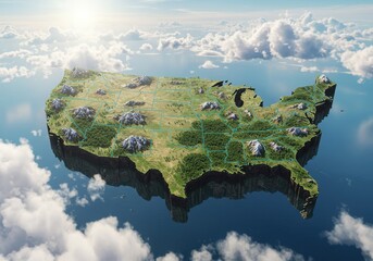 united states of america usa map flag in earth globe