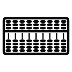 Abacus counting beads Silhouette, Vector, Icon, Logo, White Background.