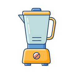 Illustration of a kitchen blender appliance for smoothie preparation and food processing with container and handle