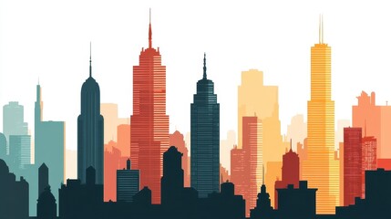 Colorful Urban Skyline Art