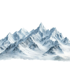 Naklejka premium Snow-covered mountain range rises against a clear sky in a breathtaking natural landscape view