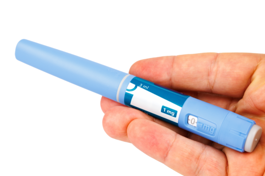 Weight loss and diabetes treatment Semaglutide pens on PNG transparent background for stock visuals