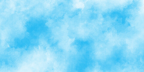 soft and cloudy watercolor abstract painting of blue grunge texture, Vibrant soft pastel watercolor clear blue sky with puffy clouds, Light Blue Watercolor Landscape with Soft white clouds.