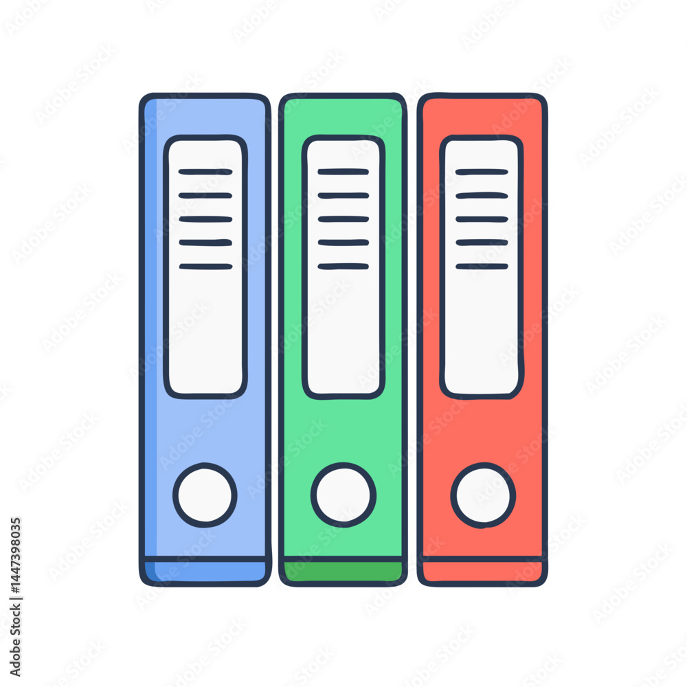 Aufkleber illustration of colorful file folders office files document folders data files organization files st